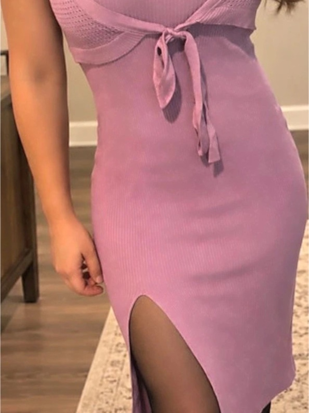 Almost Famous Ribbed Knit Midi Dress in Purple Size Medium NWT